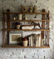 Large Set Of Antique Bobbin Wall Shelves