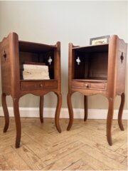 Solid Oak French Country Bedsides - Pair