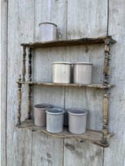 Wall Hanging Shelf With Distressed Paint Remnants