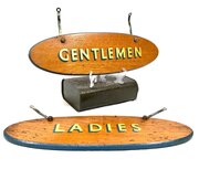 Art Deco Ladies  Gents Signs Double Sided c1920