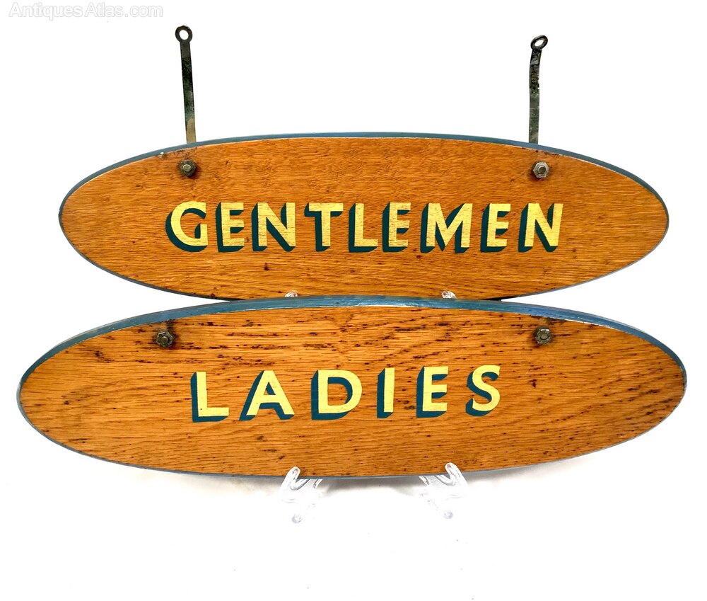 Antiques Atlas - Art Deco Ladies & Gents Signs Double Sided C1920 ...