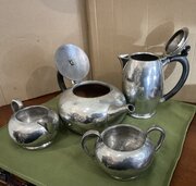  Liberty & Co. Tudric Pewter 4-Piece Tea & Set