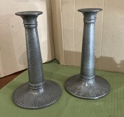 Rare Pair Of Arts & Crafts Tudric Candle Sticks 