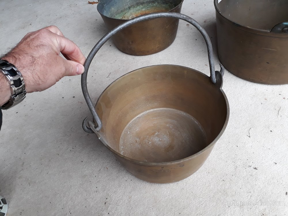 Antiques Atlas 2 Large Victorian Brass Jam Pan,s