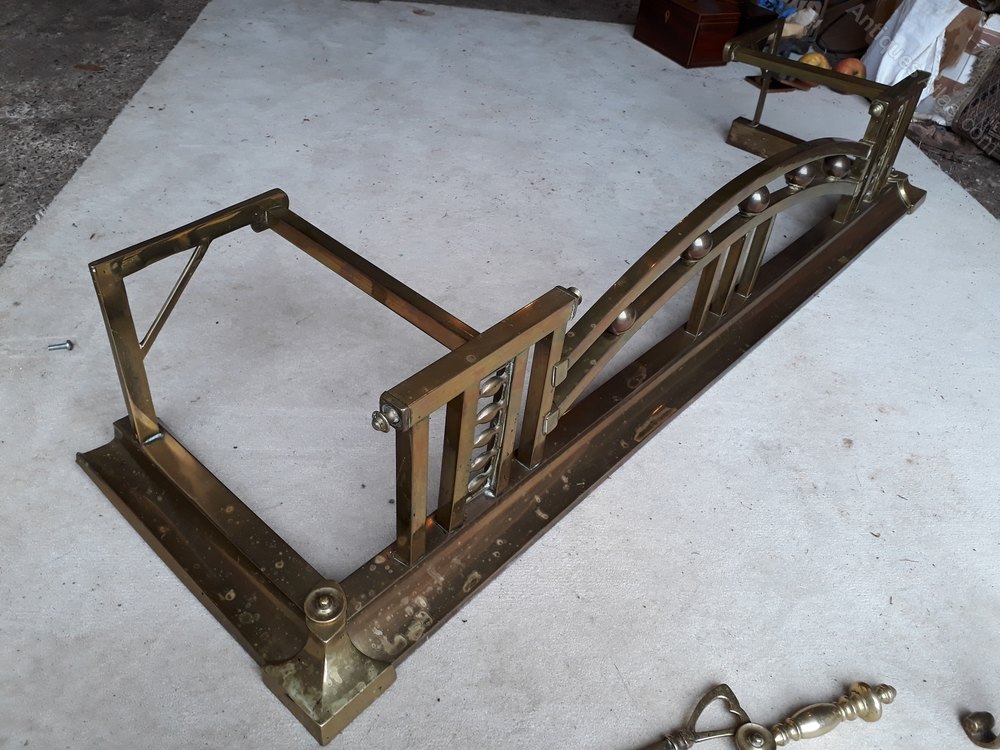 Antiques Atlas Victorian Brass Fender & Fire Dogs