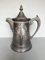 19th Century Pewter Lidded Pitcher, C.1870s/80s