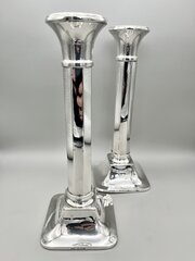 2 X Art Deco Silver Candlesticks, Birmingham, 1929