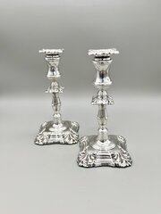2 X Art Nouveau Silver Plate Candlesticks, W & H