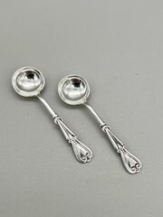 2 X Art Nouveau Silver Salt Spoons, Walker & Hall