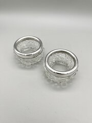 2 X Edwardian Glass & Silver Salts, London, 1903