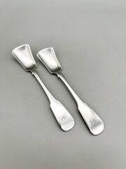 2 X George III Silver Salt Shovels, Dublin, 1814