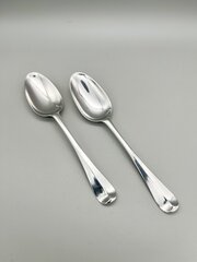 2 X George II Silver Dessert Spoons, J.King, 1739
