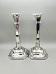 2 X George V Silver Candlesticks, Asprey, 1911