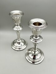 2 X George V Silver Candlesticks, W.H.Leather 1924