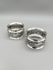 2 X Victorian Silver Napkin Rings, Tm. Hayes, 1898