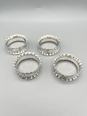4 X Victorian Silver Napkin Rings, Chester, 1898
