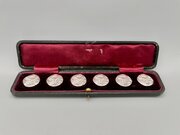 6 X Art Nouveau Silver Buttons, H. Matthews, 1903