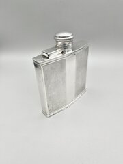 Art Deco Silver Hip Flask, William Base, 1927