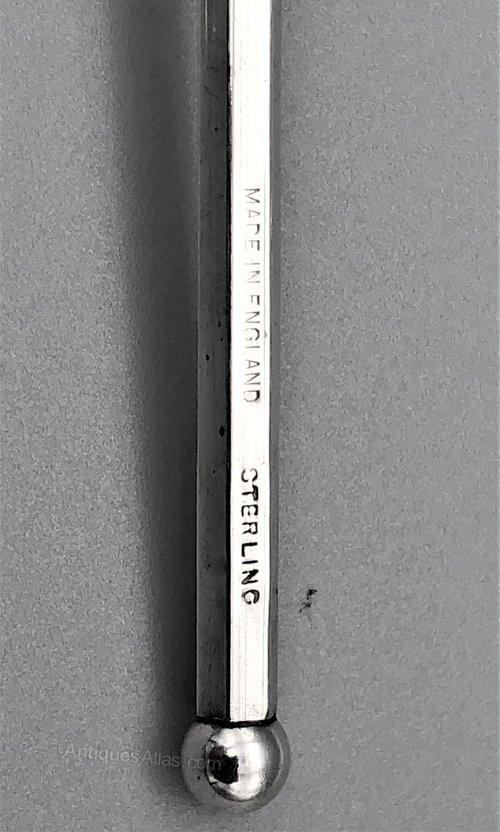 Antiques Atlas - Art Deco Sterling Silver Swizzle Stick. C.1930s