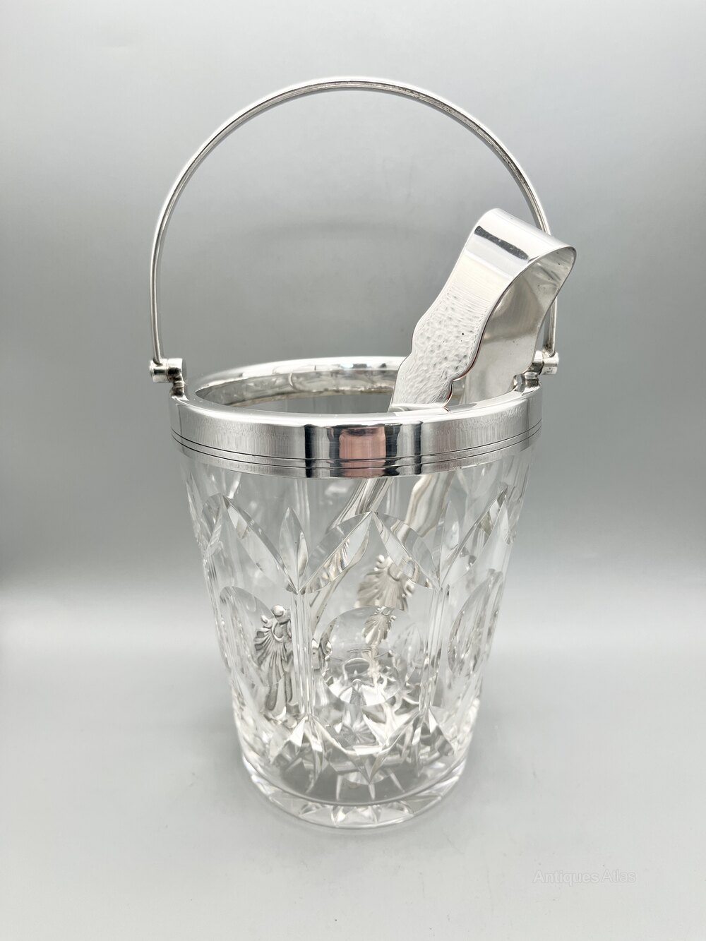 ice tongs silverplate ice bucket
