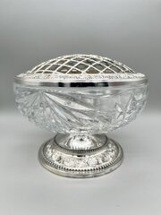 Cut Glass & Silver Plate Rose Bowl, C.1950s/60s