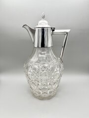 Edwardian Glass & Silver Claret Jug, W Aitken 1904