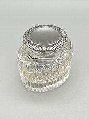 Edwardian Glass & Silver Inkwell, H Matthews, 1901