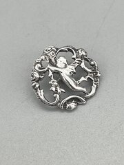 Edwardian Silver Cherub Button London 1903