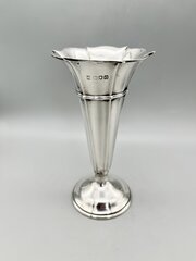 Edwardian Silver Trumpet Vase, London, 1909