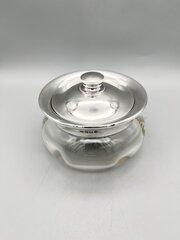 George V Glass & Silver Powder Bowl, 1923