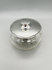 George V Glass & Silver Powder Bowl, Bham, 1911