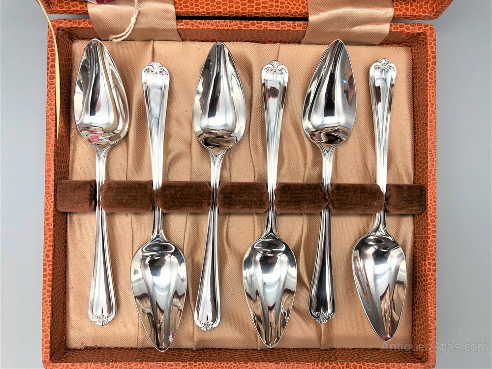 Antiques Atlas MidCentury Grapefruit Spoons & Knife Set, C.1950s