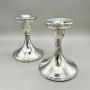 Pair Art Deco Silver Candlesticks, Bham, 1939/40