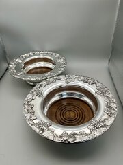 Pair of Silver Plated Bottle Coasters c1930s50s