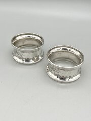 Pr George V Silver Napkin Rings, Rolason Bros 1919