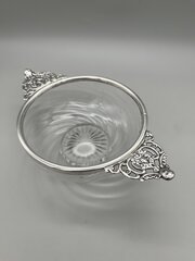 Victorian Glass & Silver Quaich, H Stratford, 1895