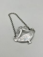 Victorian Silver Decanter Label, Birmingham, 1891