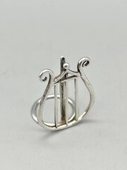 Victorian Silver Lyre Menu Holder, Chester, 1899