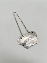 Victorian Silver Sherry Decanter Label, Bham 1858