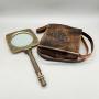 Vintage Michelin Brass Magnifying Glass w/ Case
