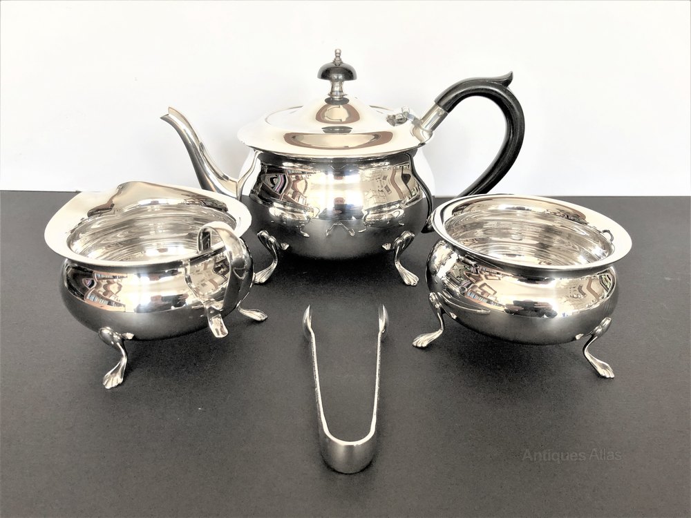 Antiques Atlas Vintage Silver Plate Cased Tea Set, Yeoman Plate
