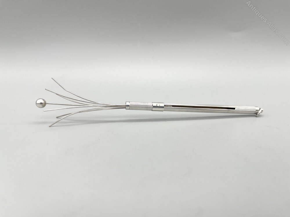 ドイツ製、純銀(925S) スウィズル・スティック : ヴィンテージ Antiques Atlas - Vintage Silver Swizzle Stick, DJ Silverware, 1985
