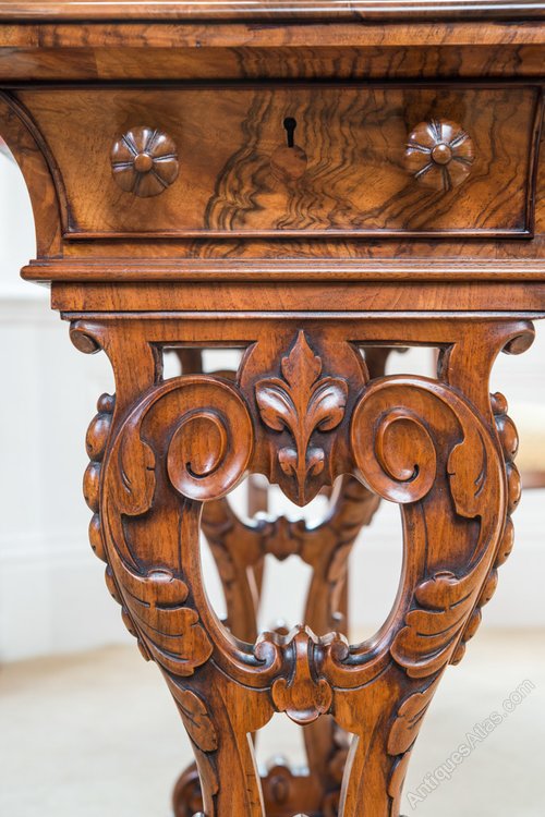 Antique Irish Walnut Library Table Desk By W F Fry Antiques Atlas