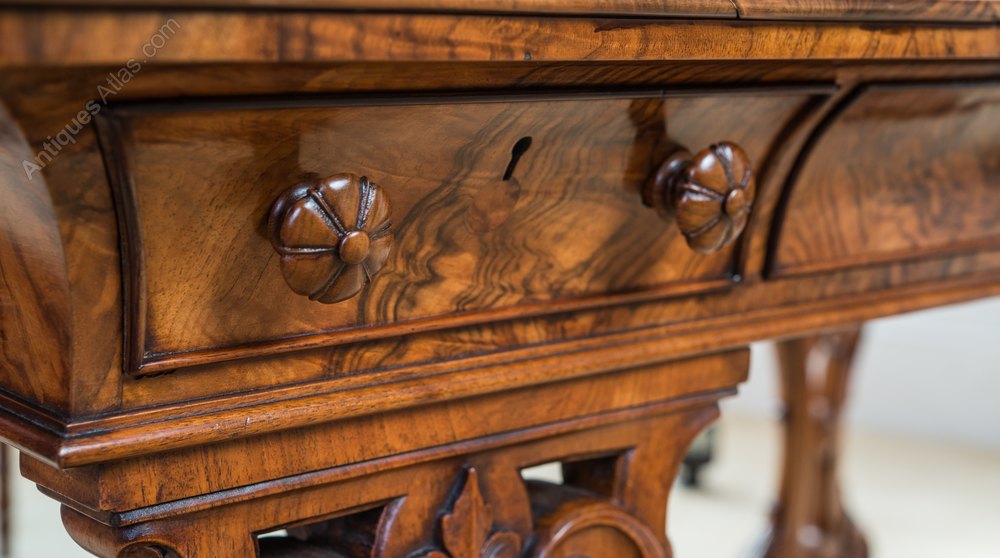 Antique Irish Walnut Library Table Desk By W F Fry Antiques Atlas