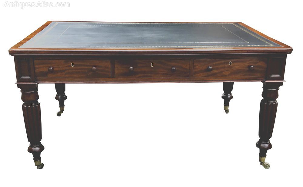 Antique Mahogany Partners Desk / Library Table Antiques Atlas