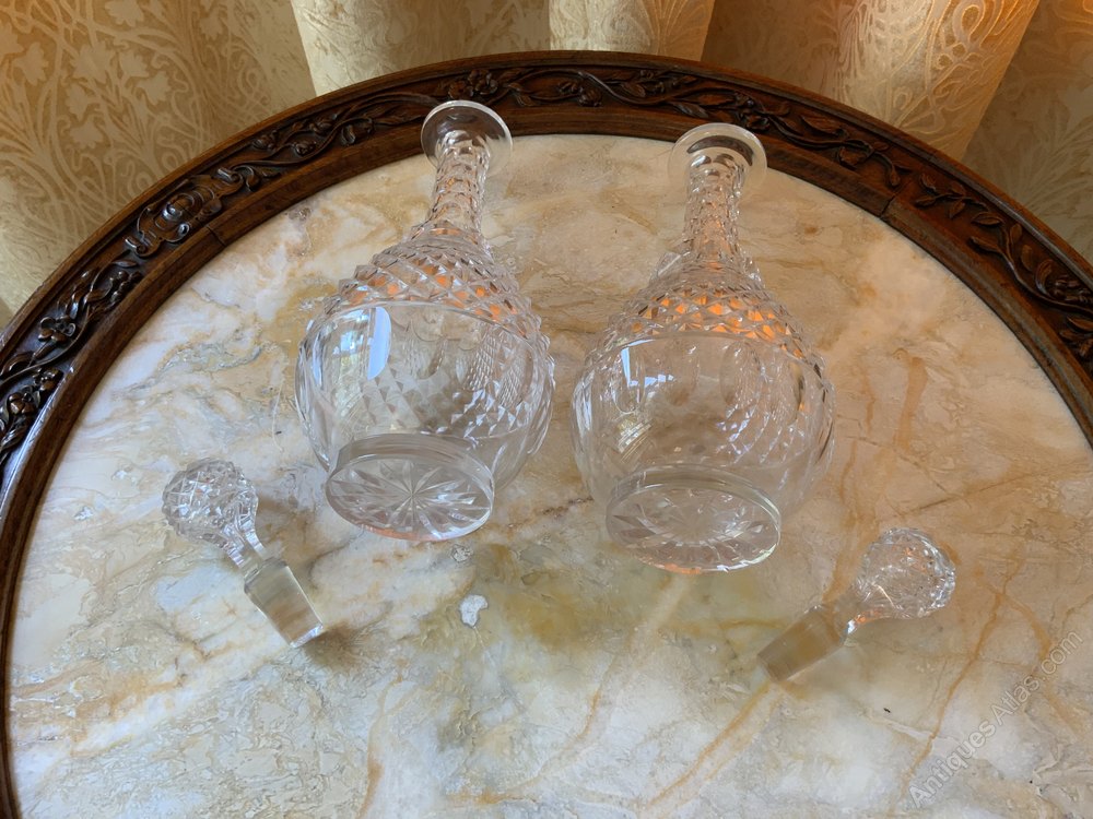 Antiques Atlas Antique Pair Regency Pineapple Cut Glass Decanters