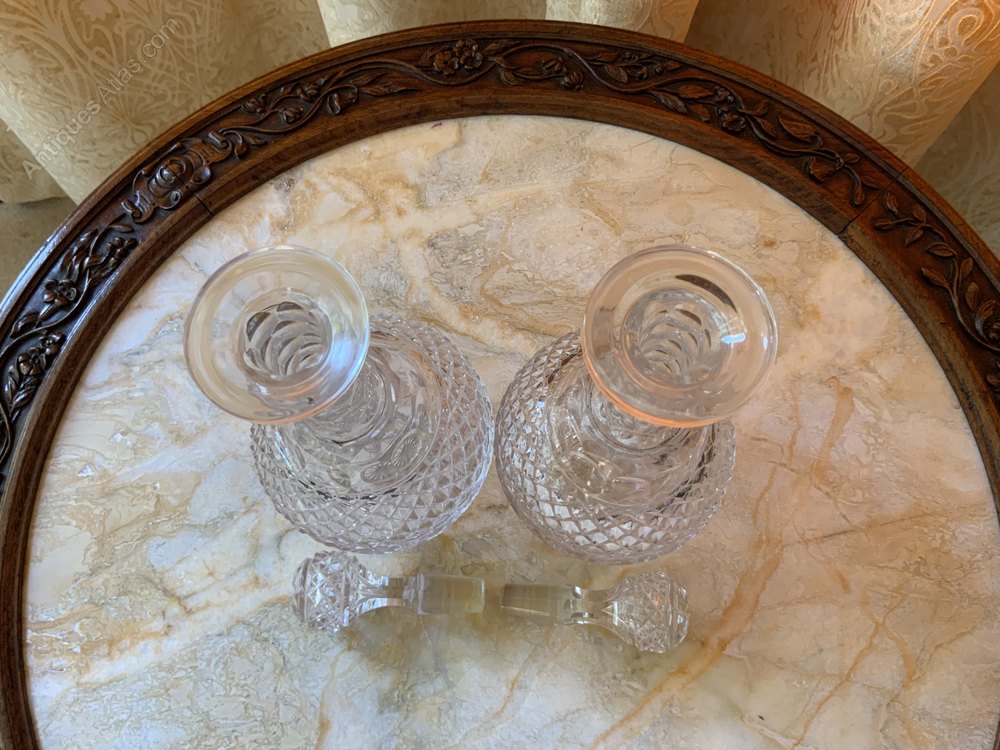Antiques Atlas Antique Pair Regency Pineapple Cut Glass Decanters