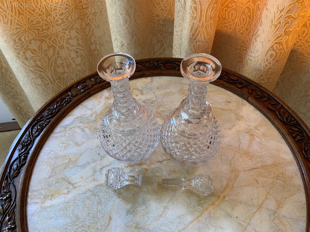 Antiques Atlas Antique Pair Regency Pineapple Cut Glass Decanters