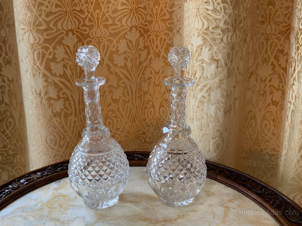 Antiques Atlas Antique Pair Regency Pineapple Cut Glass Decanters