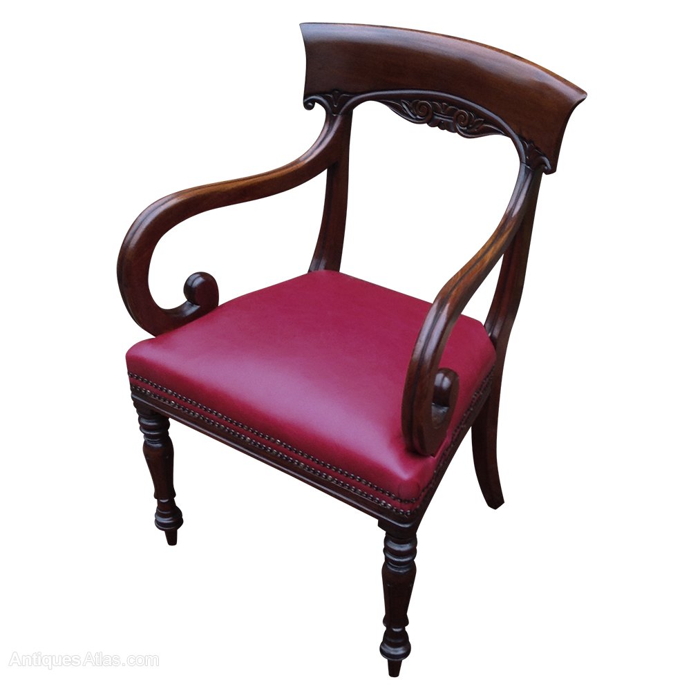 Antique William 1V Mahogany Desk Chair Or Armchair Antiques Atlas